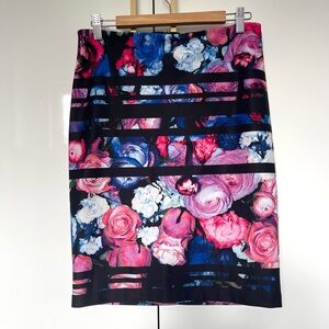 Frank Lyman floral print pencil skirt Medium